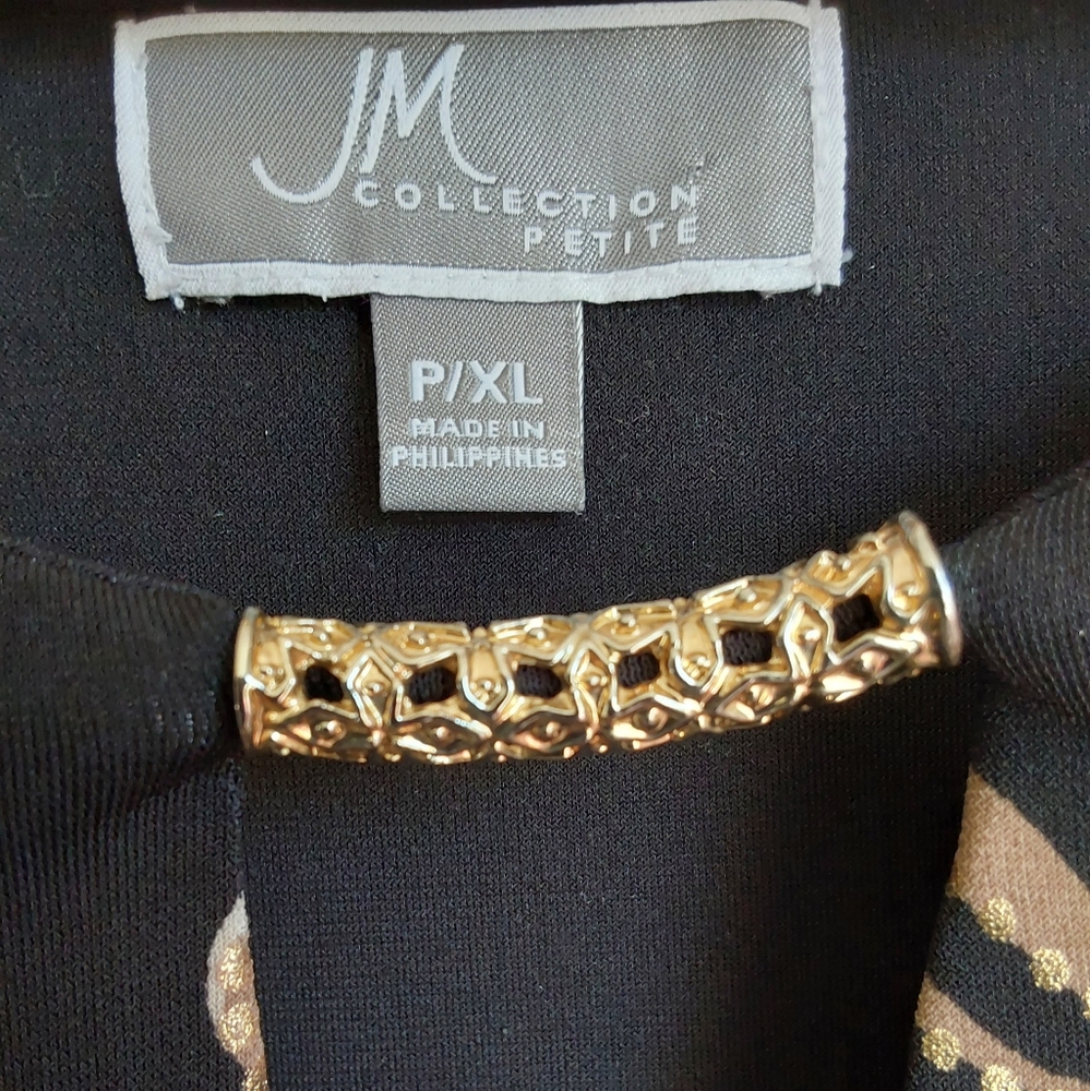 JM Woman Collection Keyhole Black Floral Tunic - Picture 2 of 11